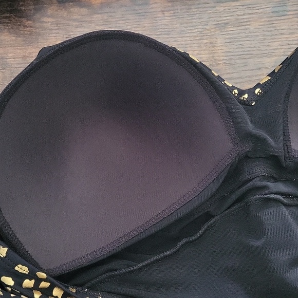 Gold Foil Dot Twist Front Pull-on Swim Dress - Picture 9 of 9